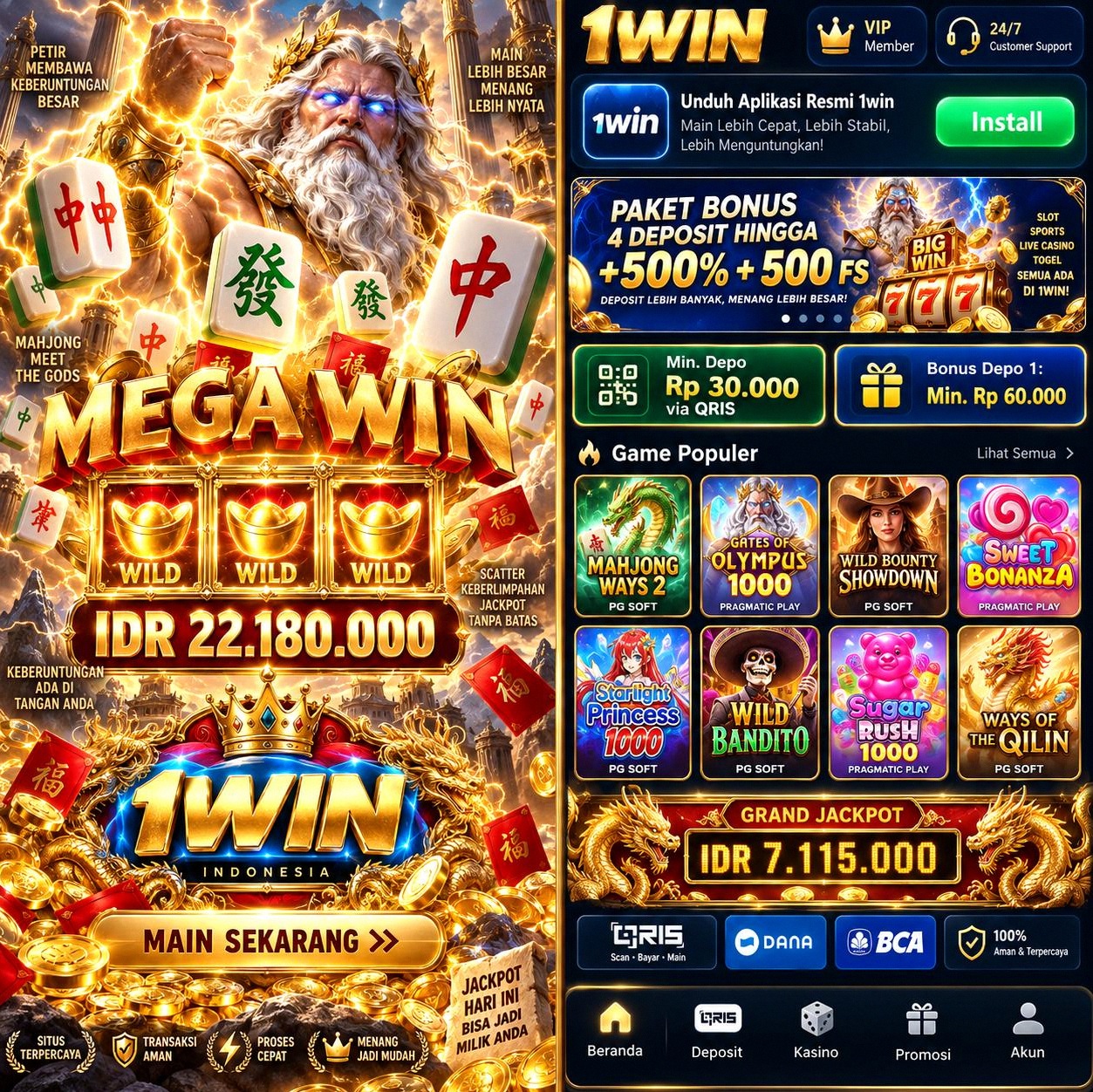 1WIN - 1win agen slot online terpercaya di Indonesia dengan slot gacor hari ini terbaik dari slot88 di tahun 2026 ini.
